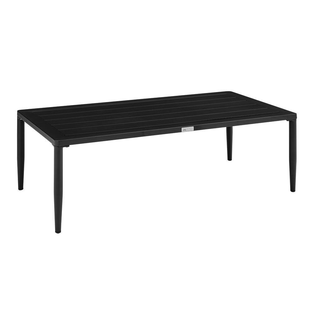 Veyda Black Rectangular Aluminum Outdoor Coffee Table