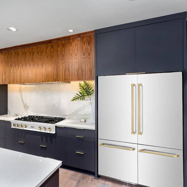 Autograph Edition 60 in. 4-Door French Door Refrigerator in Champagne Bronze and Fingerprint Resistant Stainless Steel