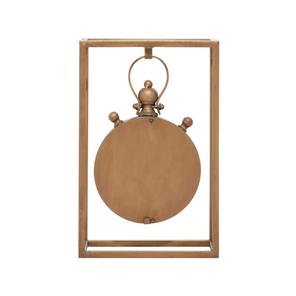 Bronze Metal and Wood Vintage Table Clock