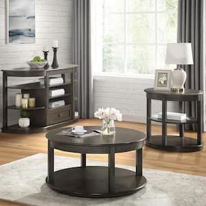 Mengala 48 in. Gray Half-Circle Wood Top Console Table