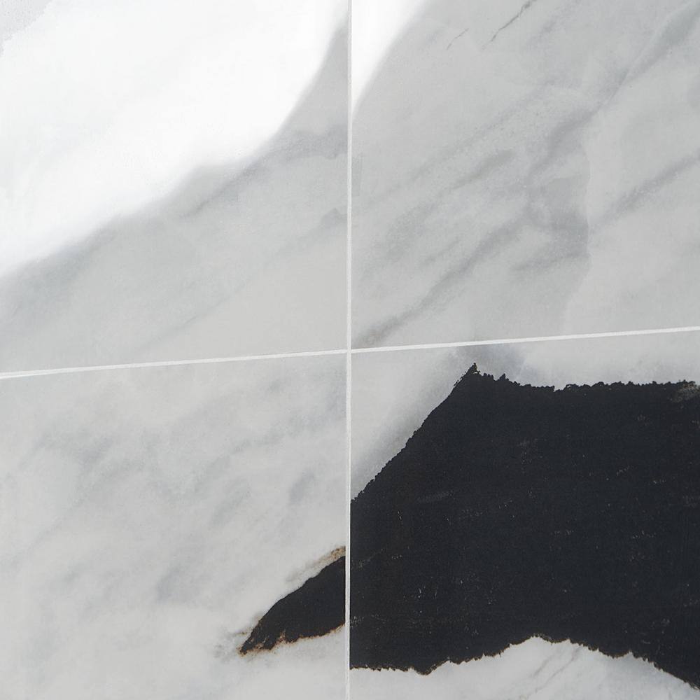 Panda White Large Polished Porcelain Rectangular Tile