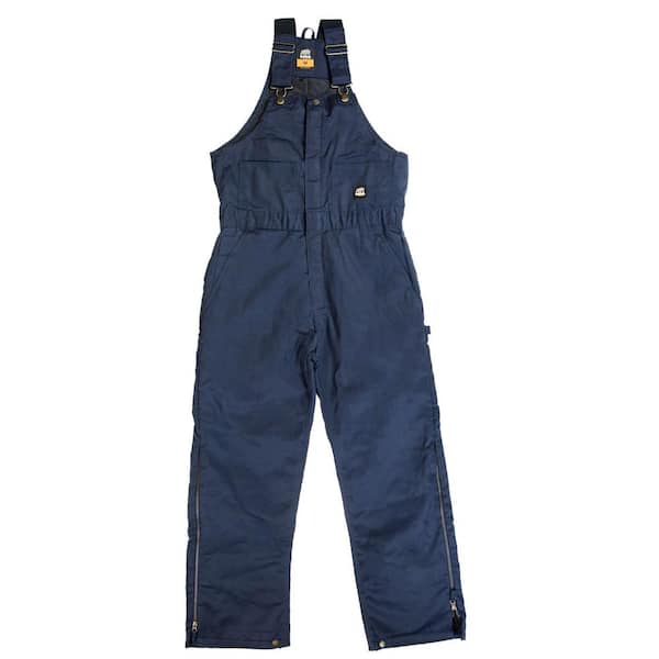 Berne Men's 44 in. x 30 in. Black 100% Cotton Original Washed Insulated Bib Overall
