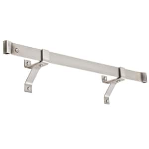 Handcrafted 36 in. Rolled End Bar with 4 in. Wall Brackets and 6-Hooks Stainless Steel