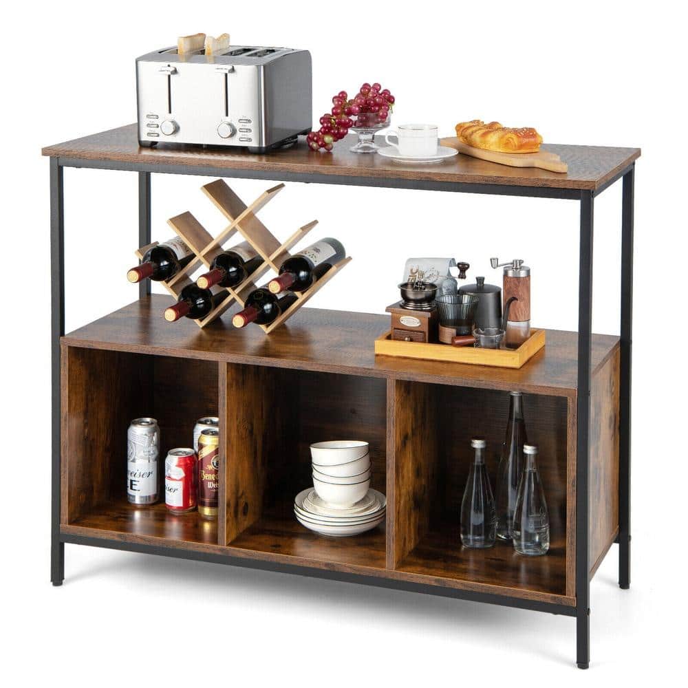 Bunpeony Modern Kitchen Buffet Sideboard, 3 Open Compartments + Cabinet ...