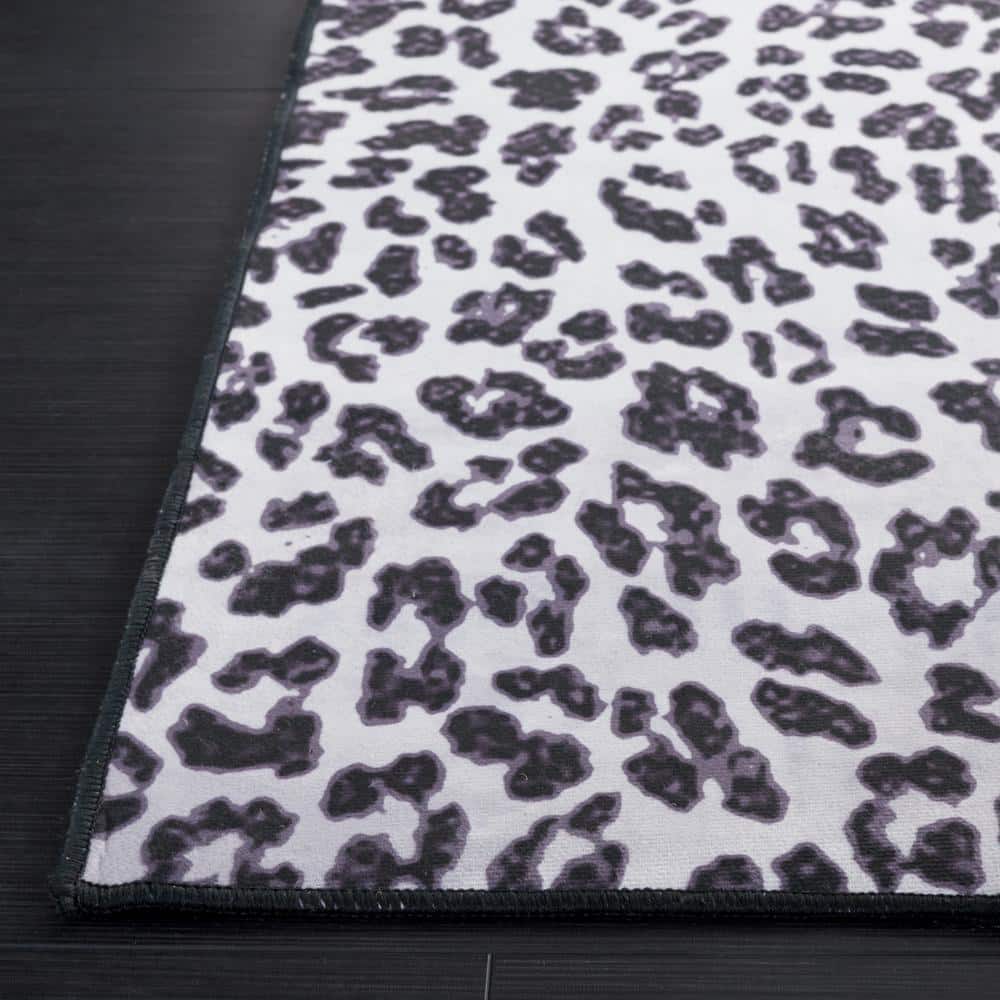 Black Faux Fur Rectangular 8' x 10' Hand-Knotted Rug