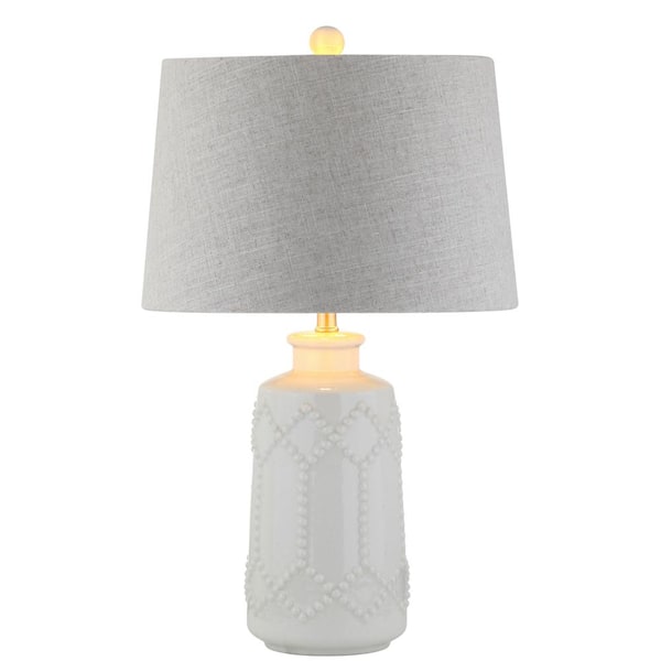 Alice 26 in. Cream Ceramic LED Table Lamp