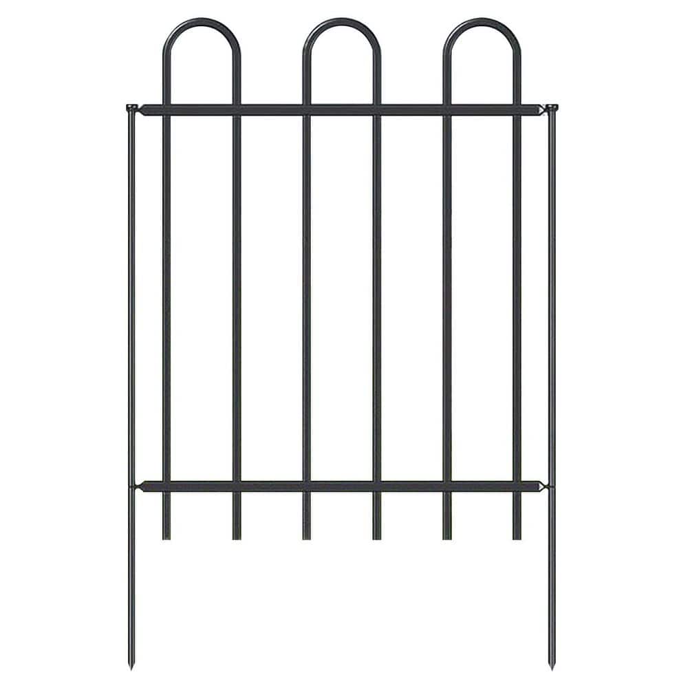 30 in. Metal Garden Fence No Dig Border Yard Fencing Dog Barrier for Flower Bed Lawn and Patio 8 Panels 9 Stakes Black price history on PriceWatchPro
