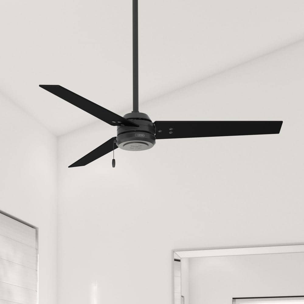 Matte Black 52" Outdoor Ceiling Fan with Reversible Blades