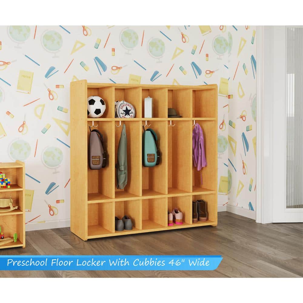 Kids Locker Storage 46 W x 15 D x 47.5 H 15-Compartment Preschool Fl