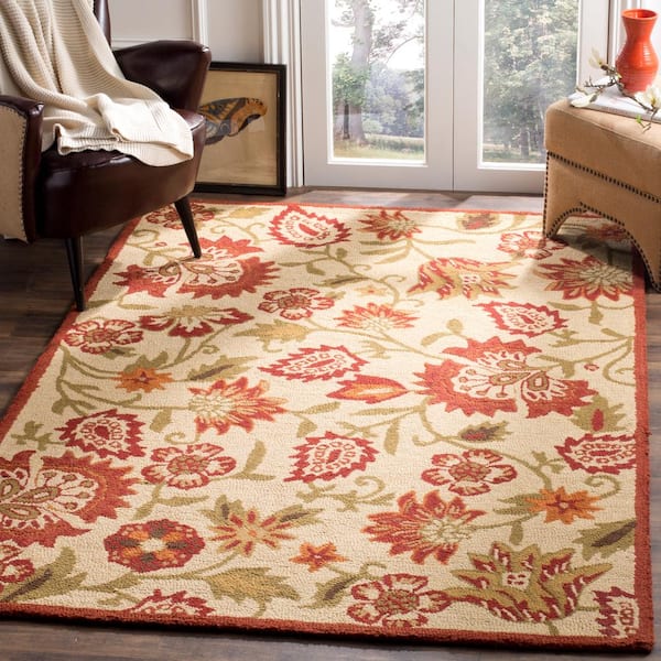 Blossom Beige/Multi 8 ft. x 10 ft. Border Speckled Floral Area Rug