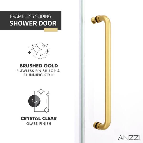 ANZZI Leon Series 60 in. x 76 in. H Sliding Frameless Shower