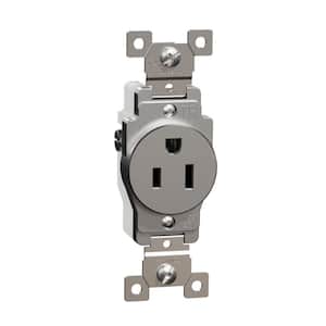 X Series 15 Amp 125-Volt Tamper Resistant Heavy-Duty Indoor Single Outlet Back Wire Matte Gray