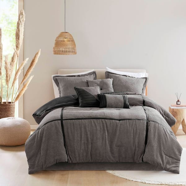 Madison Park Houston 7-Piece Grey Polyester Queen Comforter Set