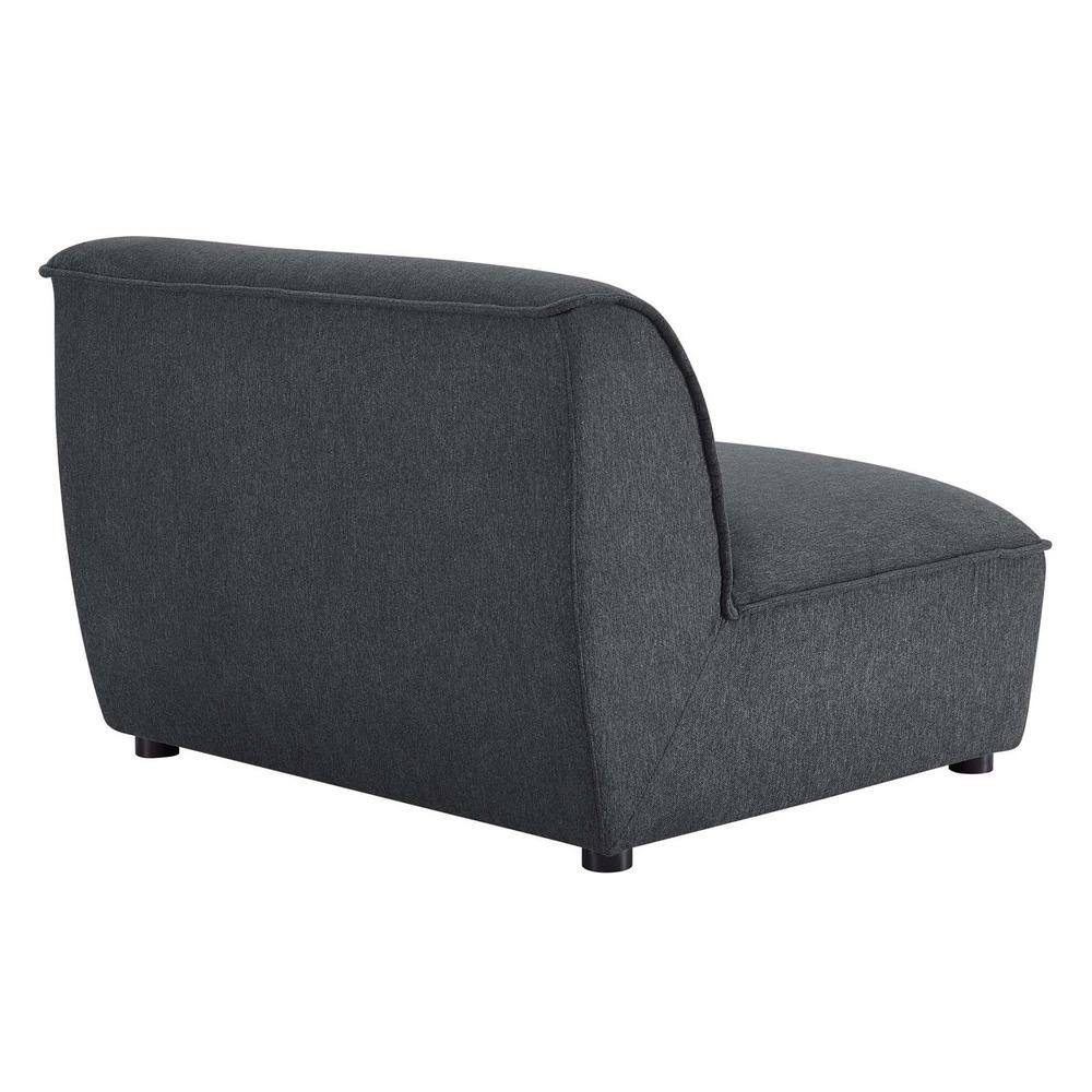 Charcoal 5-Piece Modern Fabric Living Room Set with Rubberwood Legs