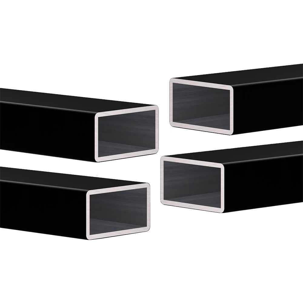 Rectangular 84 in. x 2.37 in. Black Aluminum Handrail with Nylon End Caps for Indoor Outdoor Cable Stair Railing Kit price history on PriceWatchPro