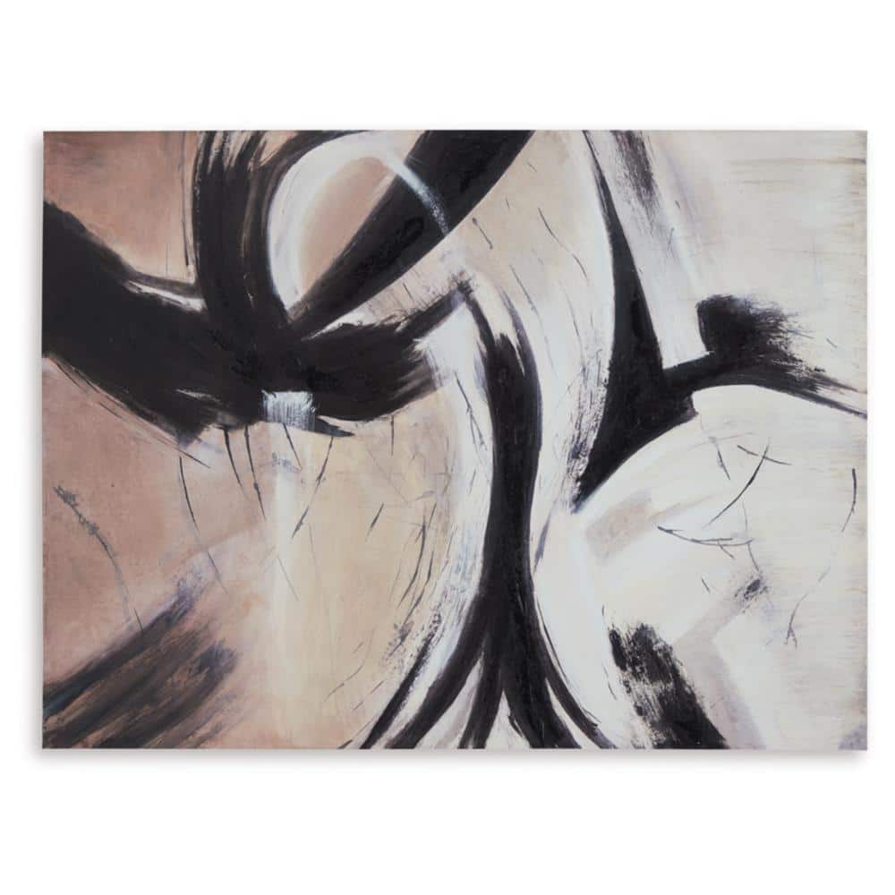 Large Abstract Black and Brown Canvas Wall Art