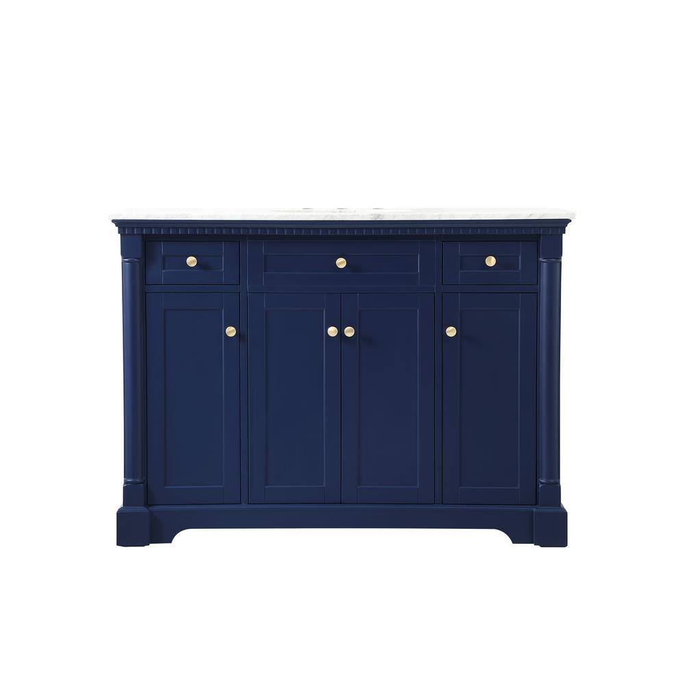 Simply Living 48 in. W x 21.5 in. D x 35 in. H Bath Vanity in Blue with Car