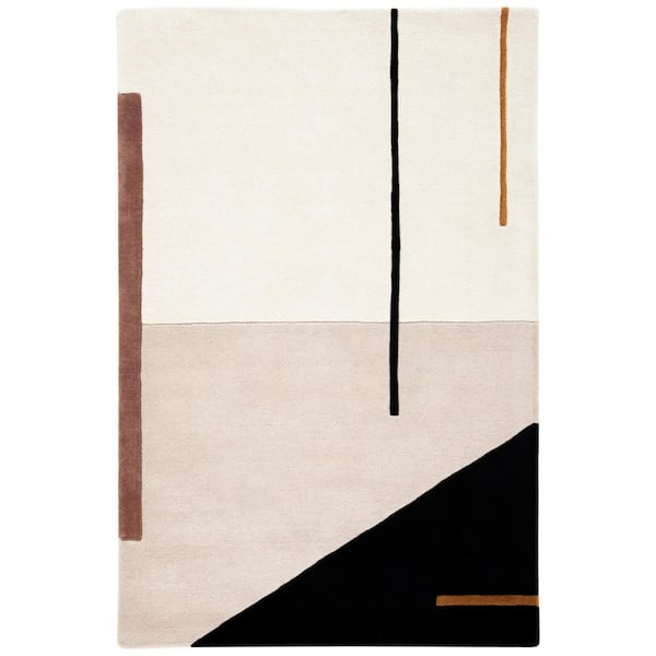 SAFAVIEH Fifth Avenue Ivory/Black 4 ft. x 6 ft. Abstract Geometric Area Rug