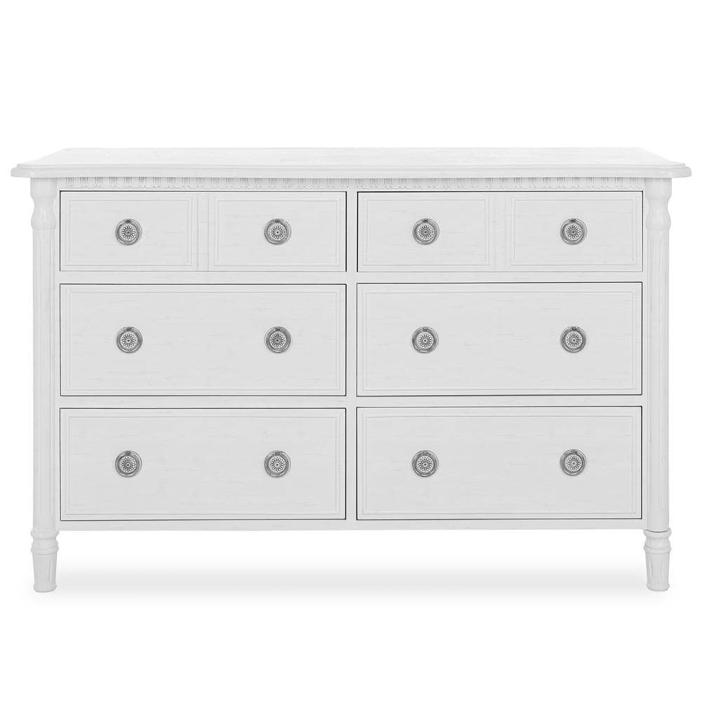 Evolur Julienne Brush White Double Dresser, Toffee And Brush White -  838-TBW