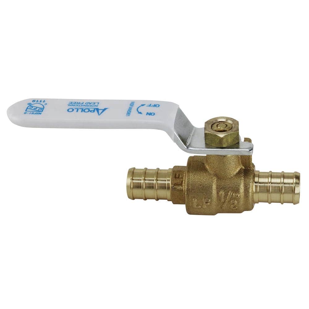 Durable Brass PEX Barb Ball Valve with Yellow Lever Handle