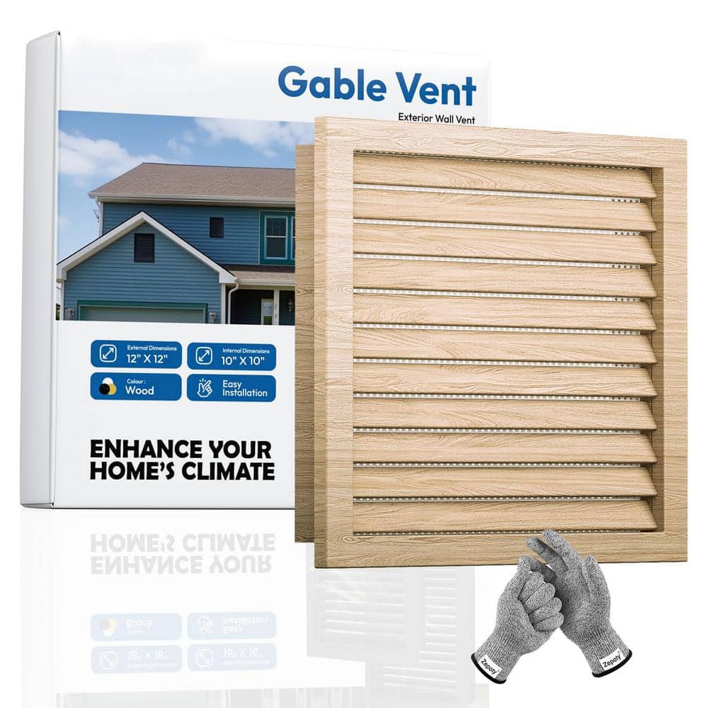 11.8 x 11.8 Wood Gable Vent, Smooth Surface Innovative Screen Replacem
