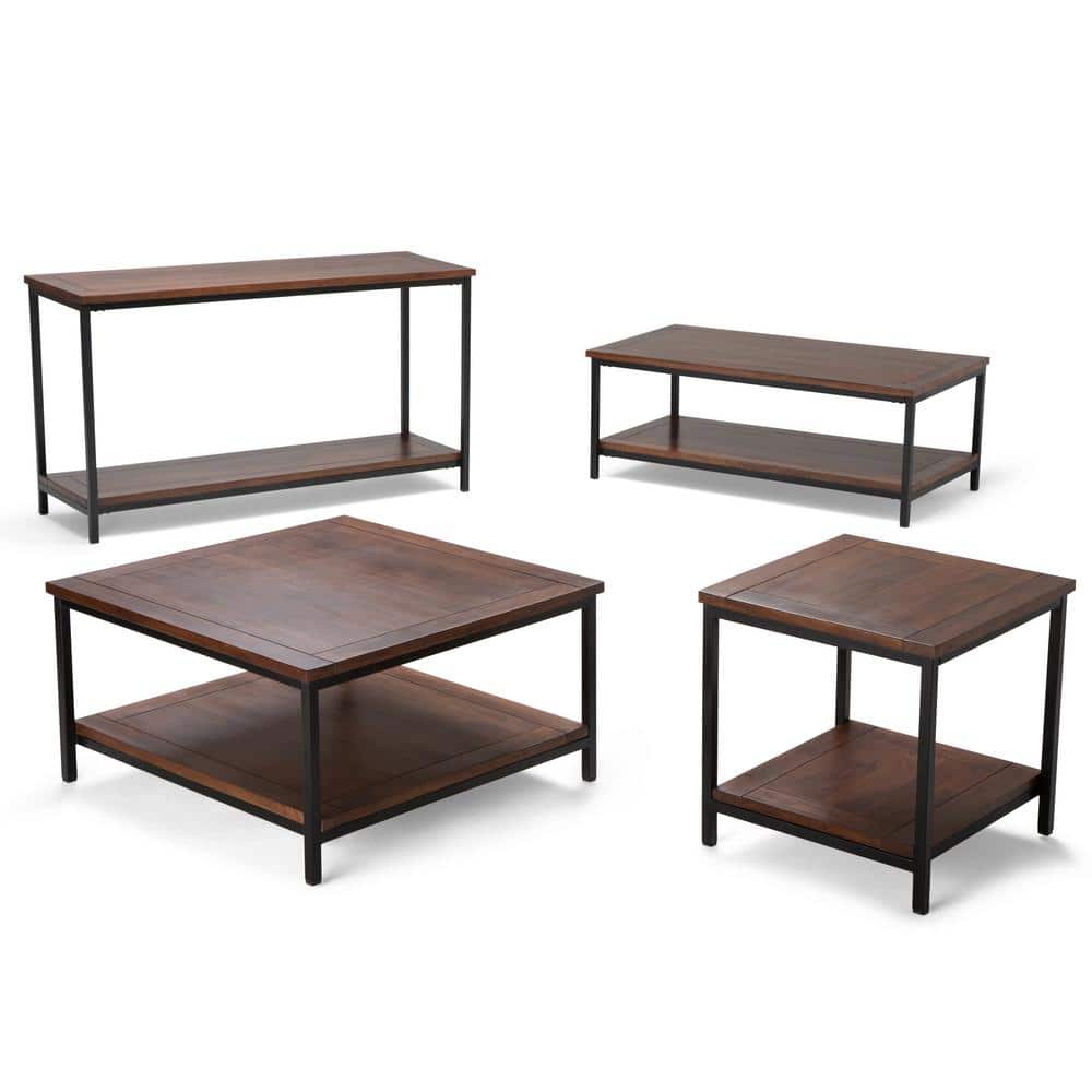 Skyler 60'' Dark Cognac Brown Industrial Mango Wood TV Stand