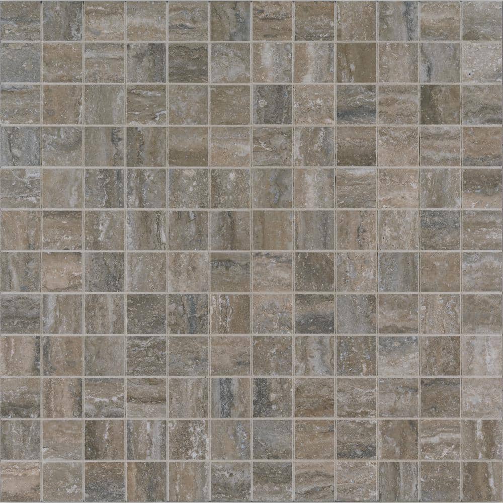 Take Home Sample - Trevi Noce Brown 6 in. x 6 in. Matte Porcelain Mesh-Mounted Mosaic Tile price history on PriceWatchPro