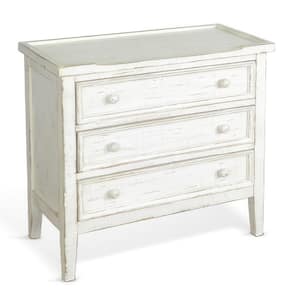 28 in. White Rectangular Wooden Top End Table