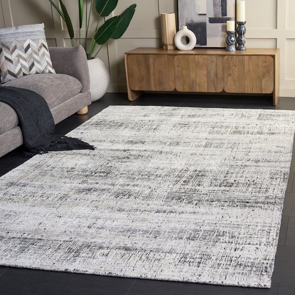 Bedford 6 ft. x 9 ft. Black/Gray Striated Area Rug
