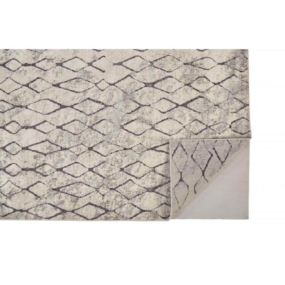 HomeRoots 5 x 8 Gray and Ivory Abstract Area Rug 2000512065 - The Home ...