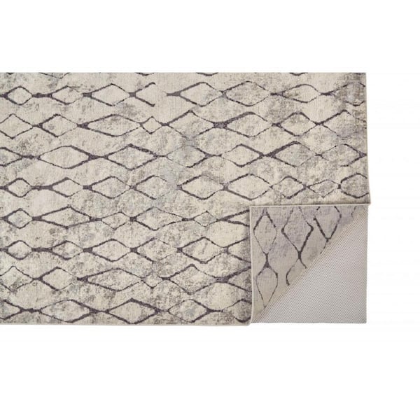 HomeRoots 5 x 8 Gray and Ivory Abstract Area Rug