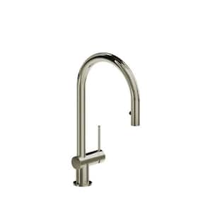 Azure Single Handle Pull Down Sprayer Kitchen Faucet in Polished Nickel