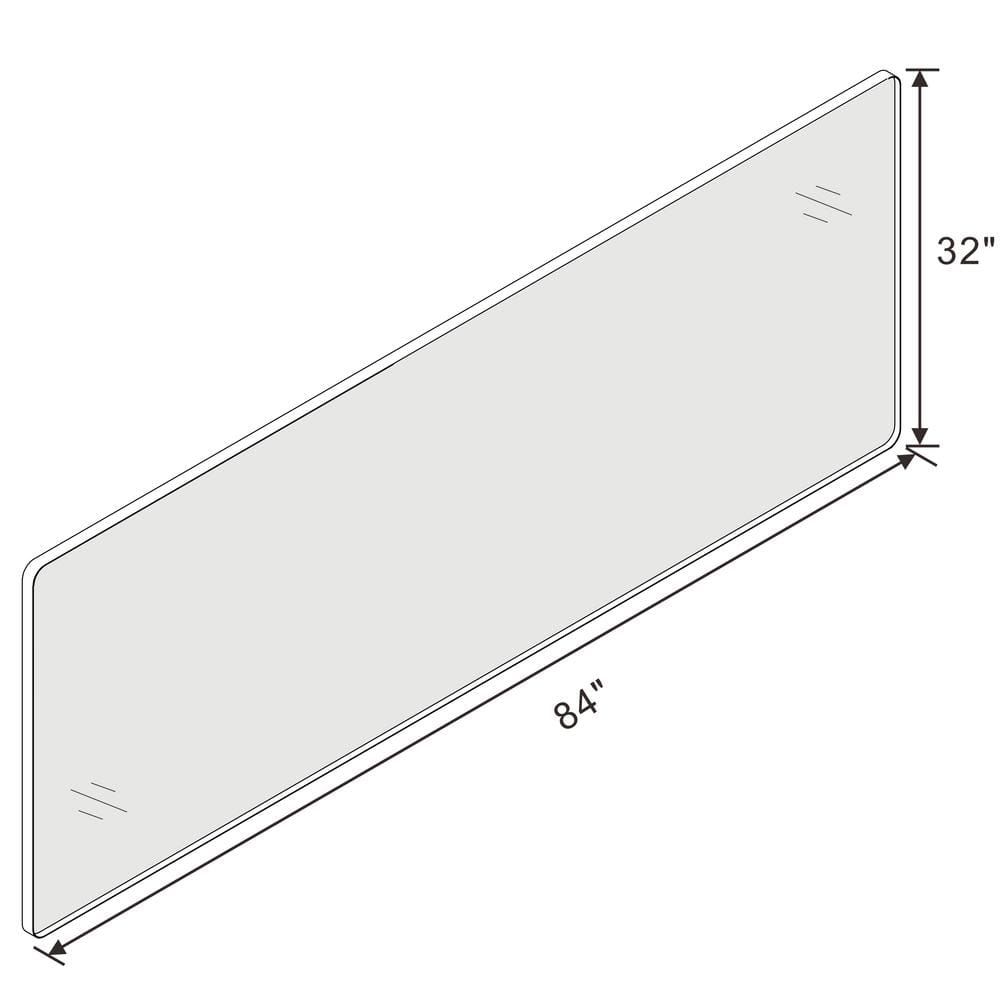 Klajowp 84 in. W x 32 in. H Large Rectangular Framed Wall Mounted ...