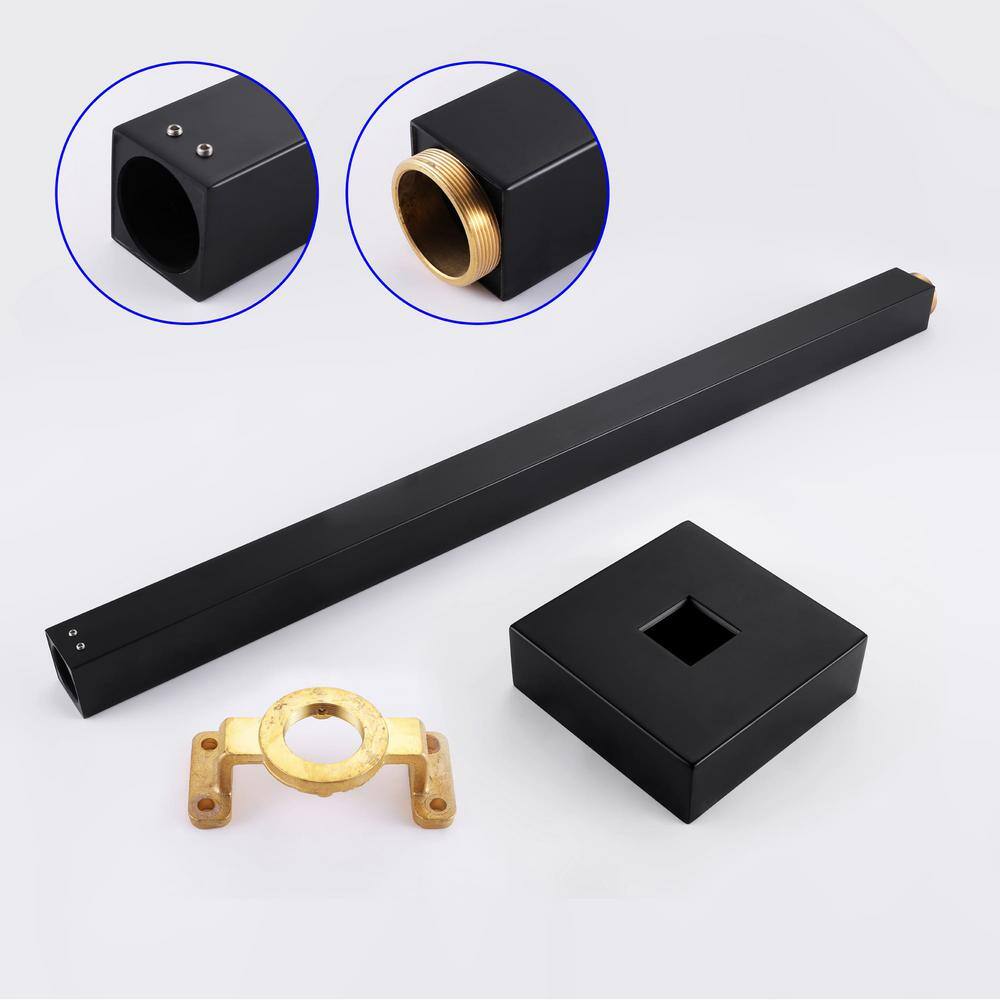 Matte Black Brass Freestanding Tub Faucet with Hand Shower