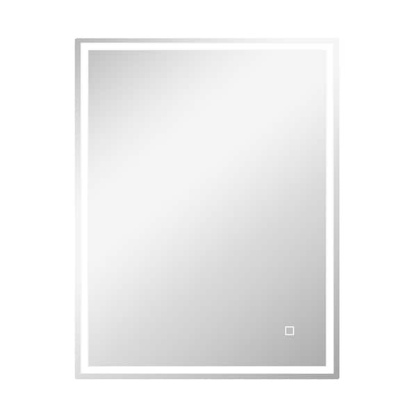FORCLOVER 36 in. W x 28 in. H Rectangular Frameless Dimmable Defogging Wall Mount Bathroom Vanity Mirror
