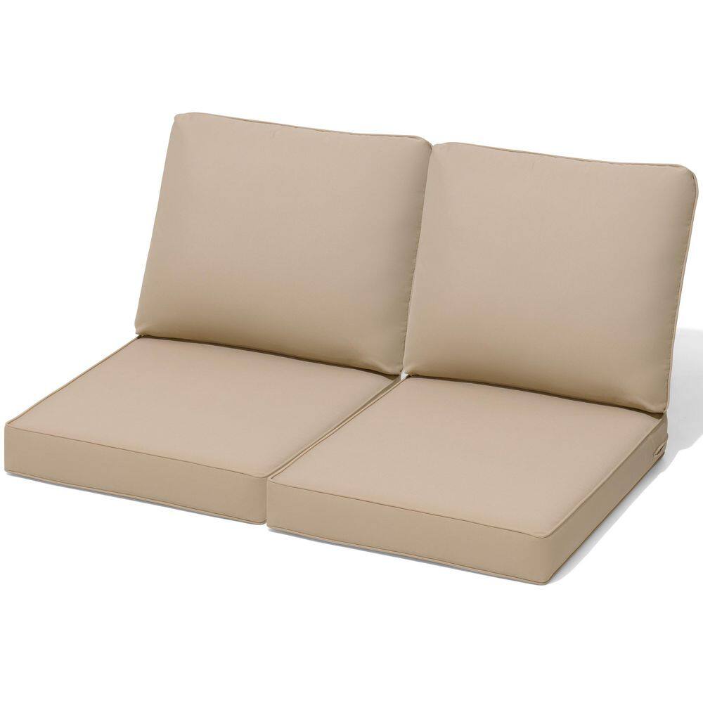 27.6 in. x 24.4 in. x 4.5 in. Patio Couch Cushion Set with 30D Sponge 2 Pieces Thickened Outdoor Chair Cushions in Beige price history on PriceWatchPro