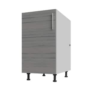 Miami Dark Ash Matte 18 in. x 34.5 in. x 27 in. Flat Panel Stock Assembled Base Kitchen Cabinet Full Height