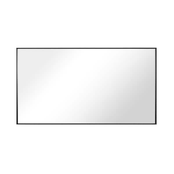 GETLEDEL 36 in. W x 20 in. H Modern Medium Rectangular Aluminum Framed Wall Mounted Bathroom Vanity Mirror in Black