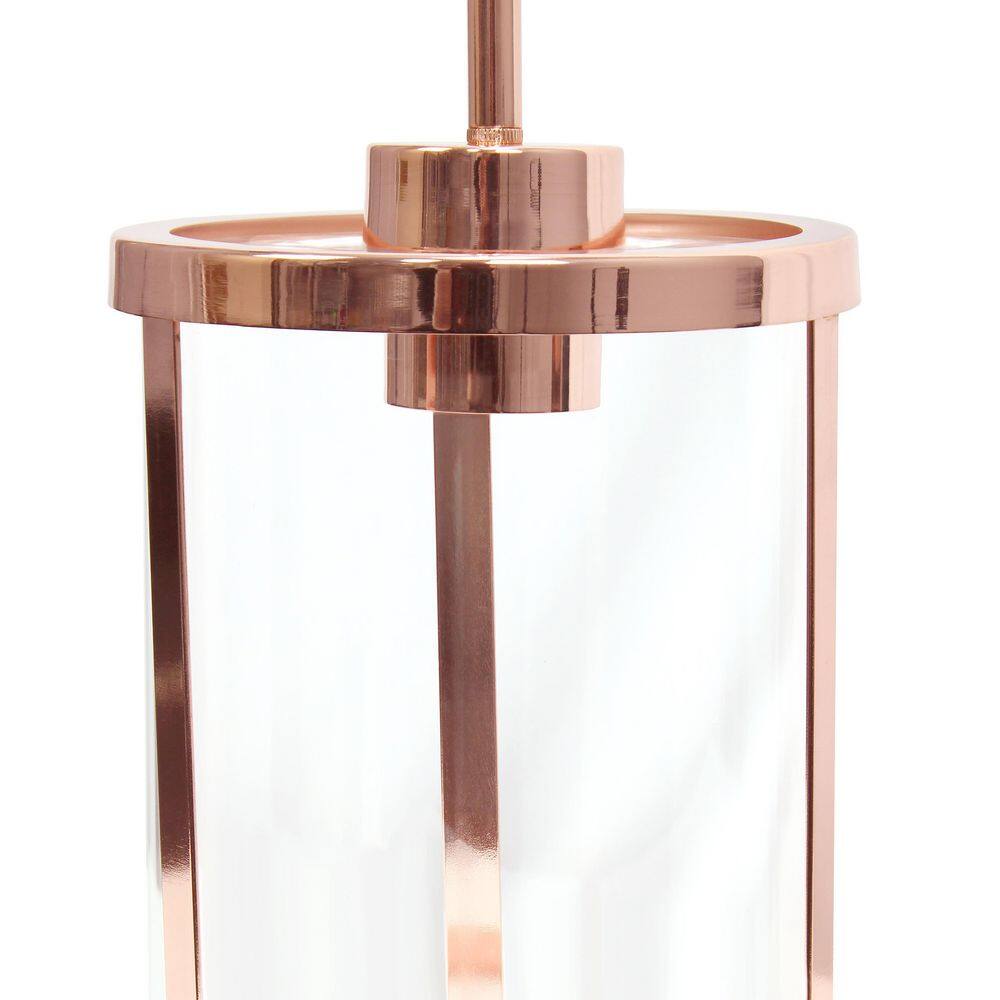 Rose Gold Farmhouse 55" Adjustable Glass Pendant Light