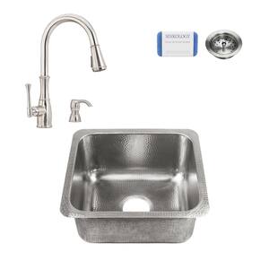 Wilson Undermount Stainless Steel 17 in. Single Bowl Bar Prep Sink with Pfister Faucet in Stainless