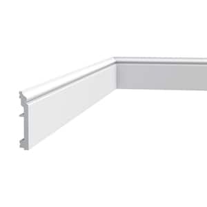 5/8 in. D x 4 in. W x 78-3/4 in. L Primed White High Impact Polystyrene Baseboard Moulding (2-Pack)