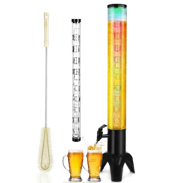100 oz. Mimosa Tower Dispenser with Ice Tube and LED Light for Margarita, Liquor, Beverage