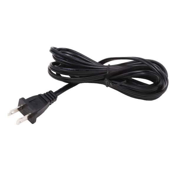 Commercial Electric 8 ft. Black Lamp Cord and Molded Plug Set with Stripped Ends Ready for Wiring