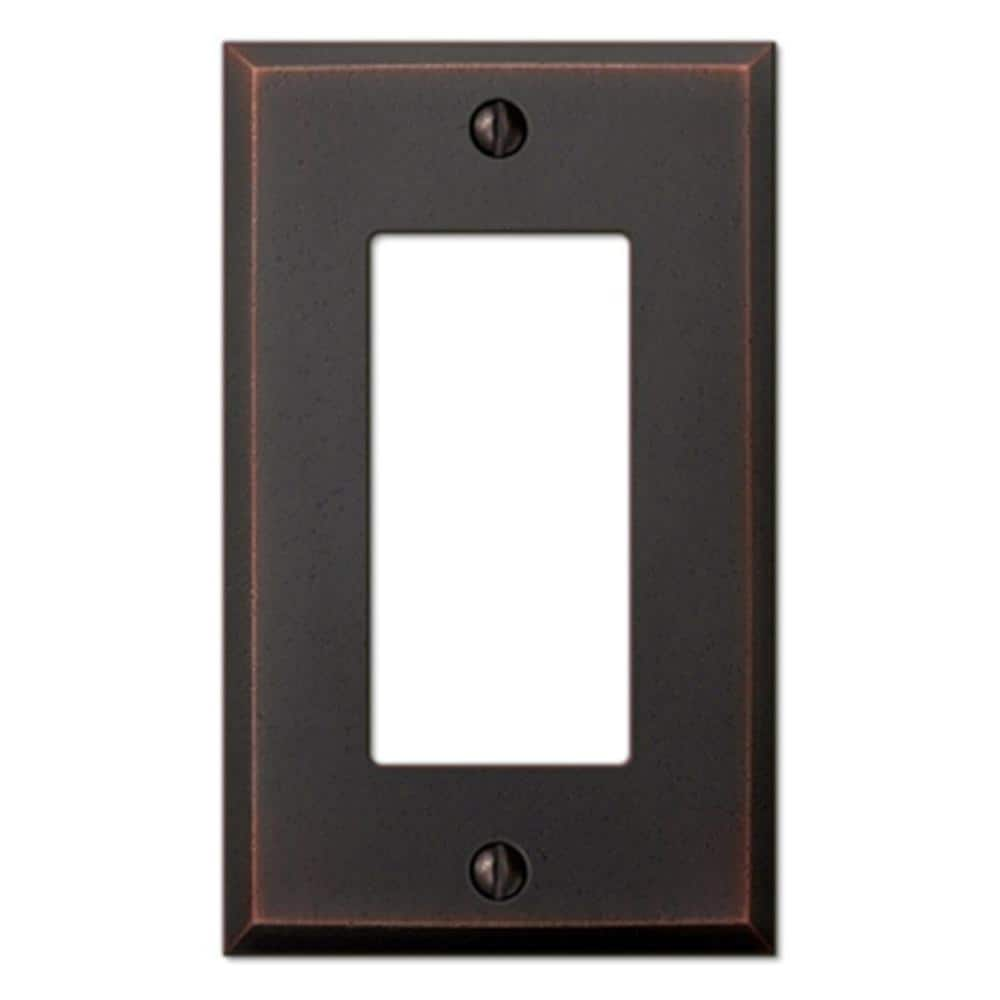 AMERELLE Manhattan 1 Gang Rocker Metal Wall Plate - Aged Bronze