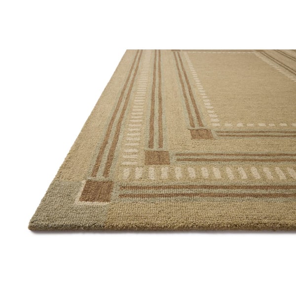 Chris Love Julia Alfie Green / Natural 2 ft. 6 in. x 9 ft. 9 in.  Contemporary Runner Rug