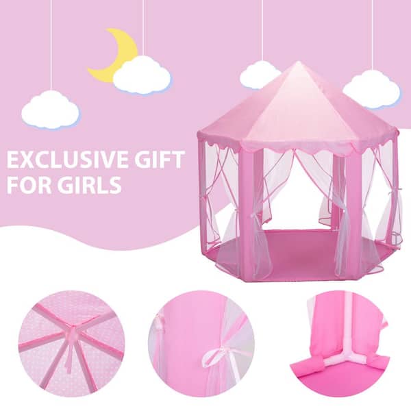 LED START Light in USA Outdoor and Indoor Princess Castle Tent Pink Huge Size 