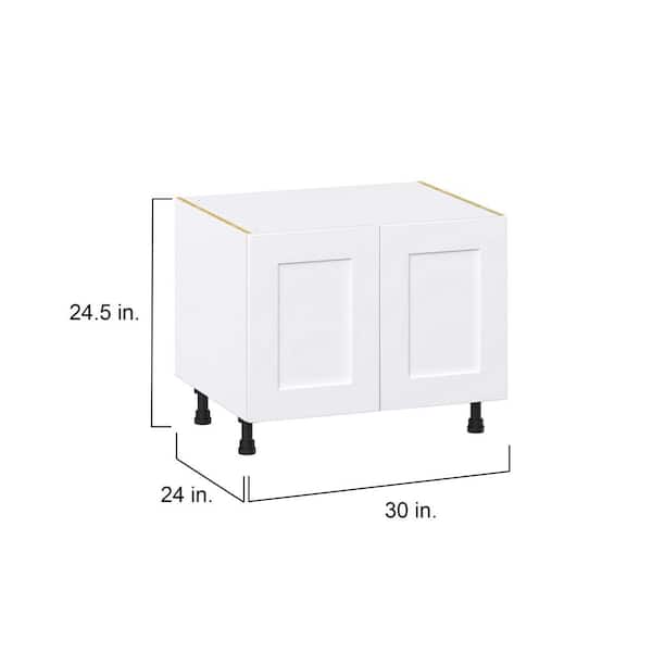 J COLLECTION Wallace Painted Warm White Shaker Assembled Apron Front Sink Base Kitchen Cabinet (30 in. W x 24.5 in. H x 24 in. D)