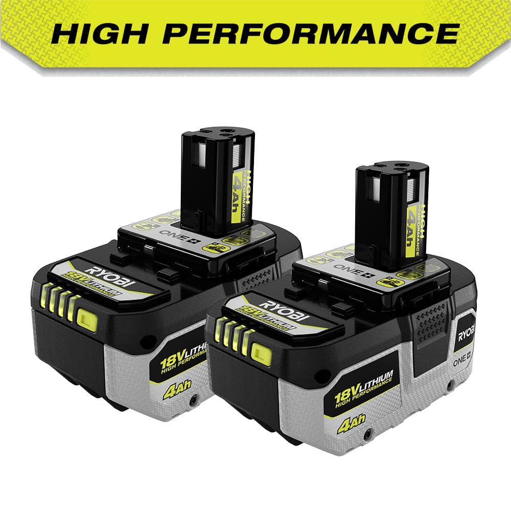 RYOBI ONE+ 18V HIGH PERFORMANCE Lithium-Ion Ah Battery (2-Pack) PBP2004 - The Home Depot