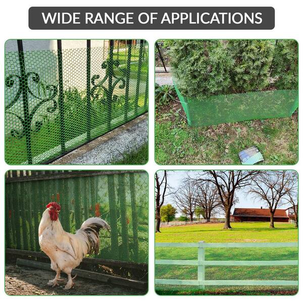 Angel Sar 16 in. x 10 ft. Plastic Chicken Wire Fence Mesh, Hexagonal Poultry Net Garden Netting for Chicken Coops Farm