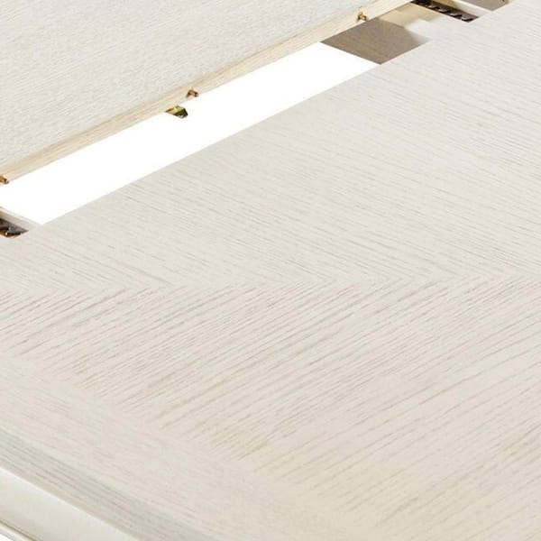 Benjara Witzy Modern White Oak Solid Poplar Wood 90 in. 4-Legs